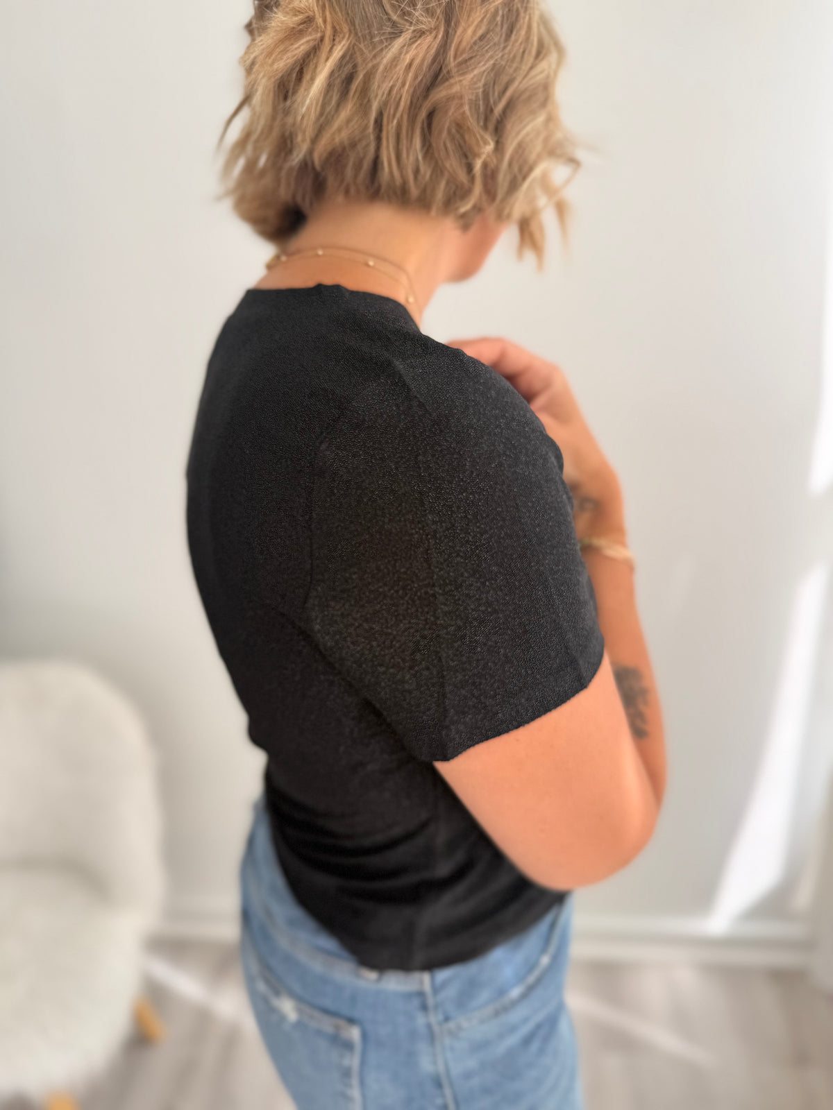 Onyx Shine Short Sleeve Top