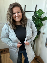 Charcoal Cascade Long Cardigan