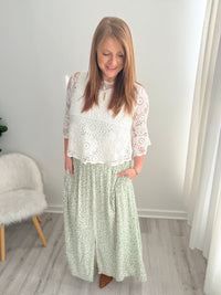 Sage Meadow Slit Maxi Skirt