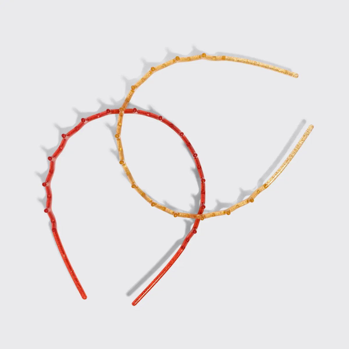 Red & Gold Plastic Zigzag Headbands 2pc Set
