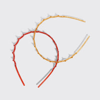 Red & Gold Plastic Zigzag Headbands 2pc Set