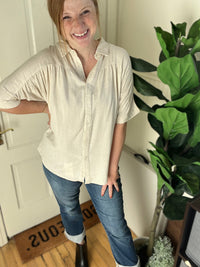 Classy Linen Button Down Top