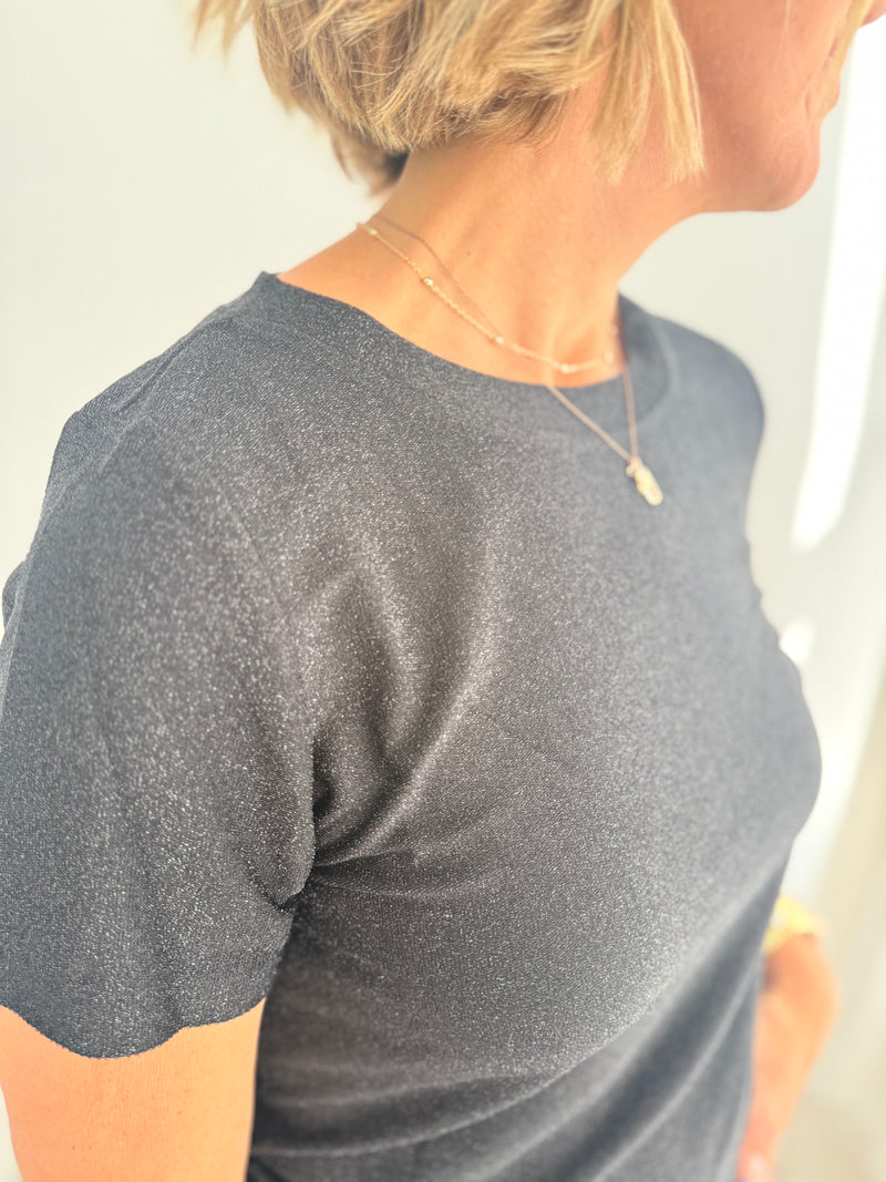 Onyx Shine Short Sleeve Top