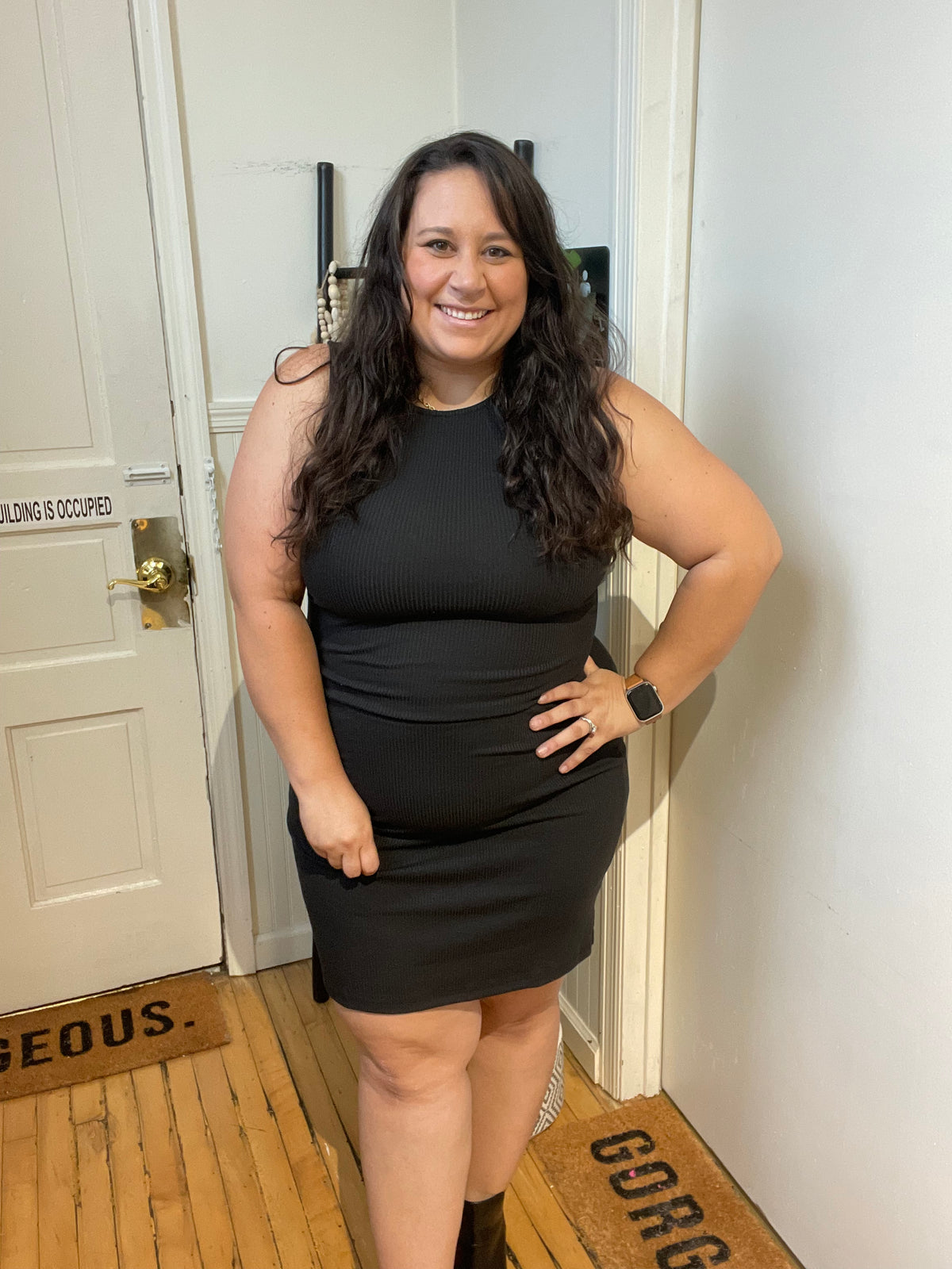 Jayden Black Ribbed Dress