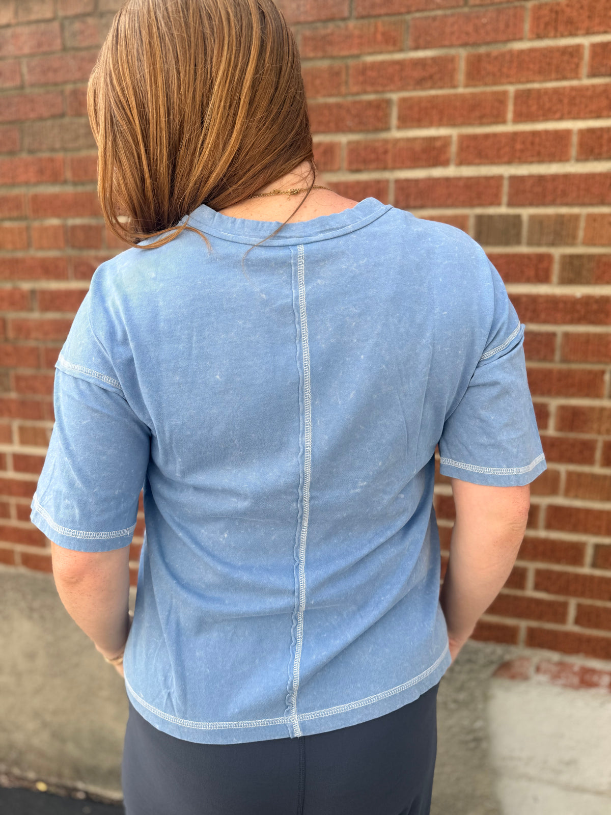 Blue Horizon Mineral Wash Oversized Top