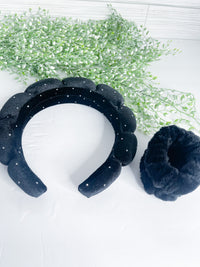 Black Glitter Spa Headband Kit