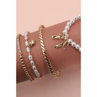Bow Pearl Bracelet Set