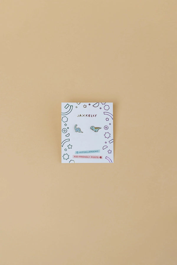 Dinosaur Enamel Flat Back Kids Earrings