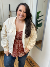 Sweetheart Rust Smocked Top