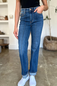 Online Exclusive JB High Waist Front Seam Detail Straight Jeans - DS