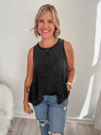 Washed Charcoal Breezy Tank