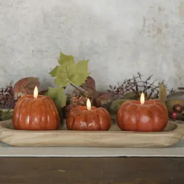 4" Tall Pumpkin 3D Flame Candle