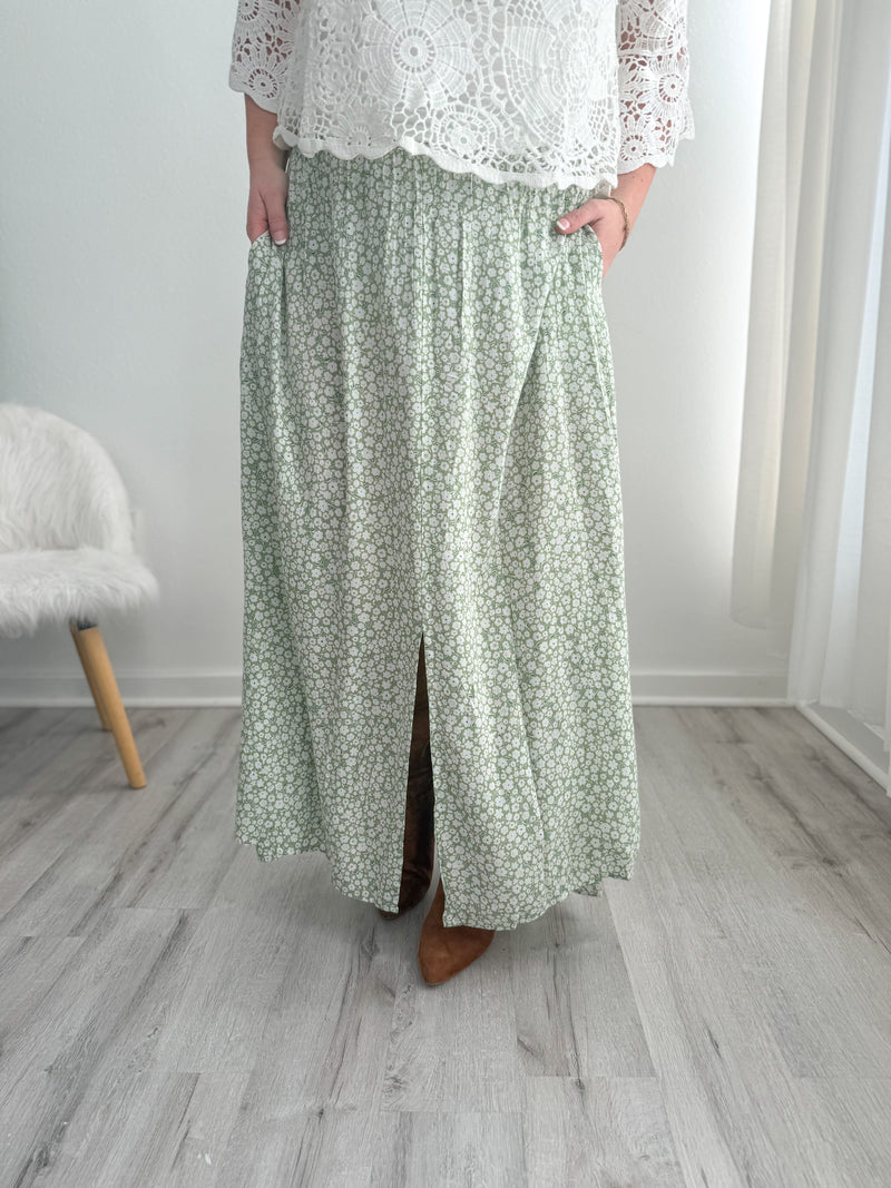 Sage Meadow Slit Maxi Skirt