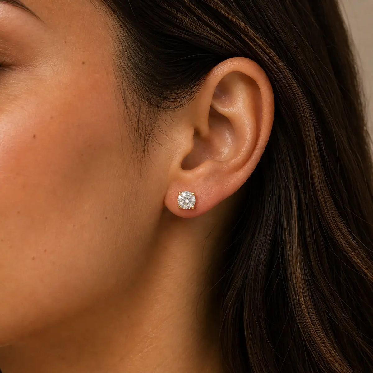 Crystal Gold Stud Earring
