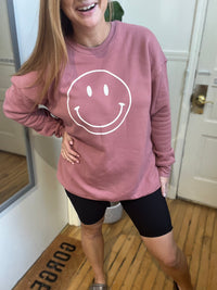 Happy Face Mauve Soft Sweatshirt