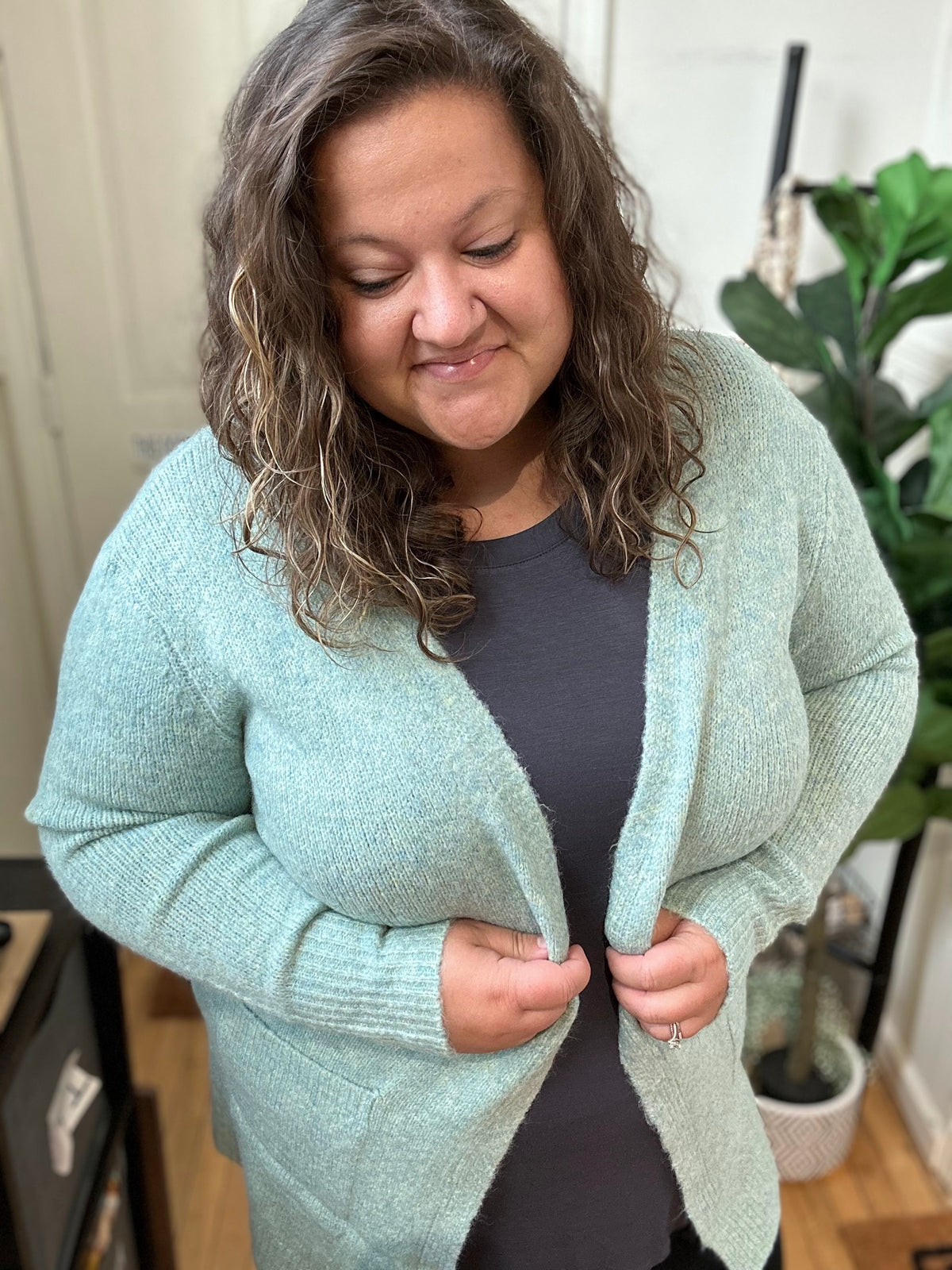 Minty Hues Soft Cardigan