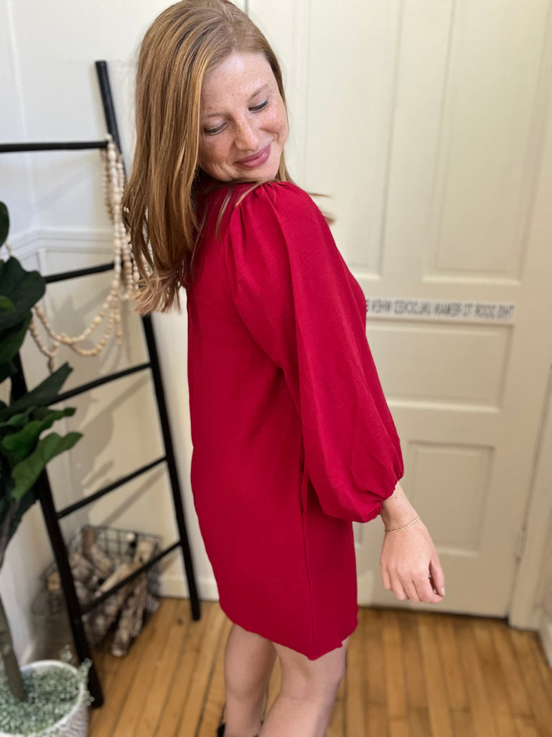 Elisa Red Pocket Dress