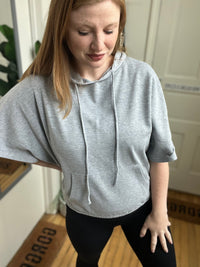 Heather Grey Crop Hoodie