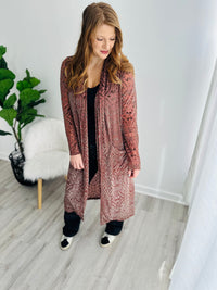 Mabel Mauve Velvet Duster Cardigan