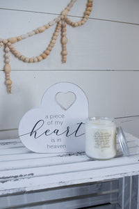 A Piece of My Heart is in Heaven Shelf Sign