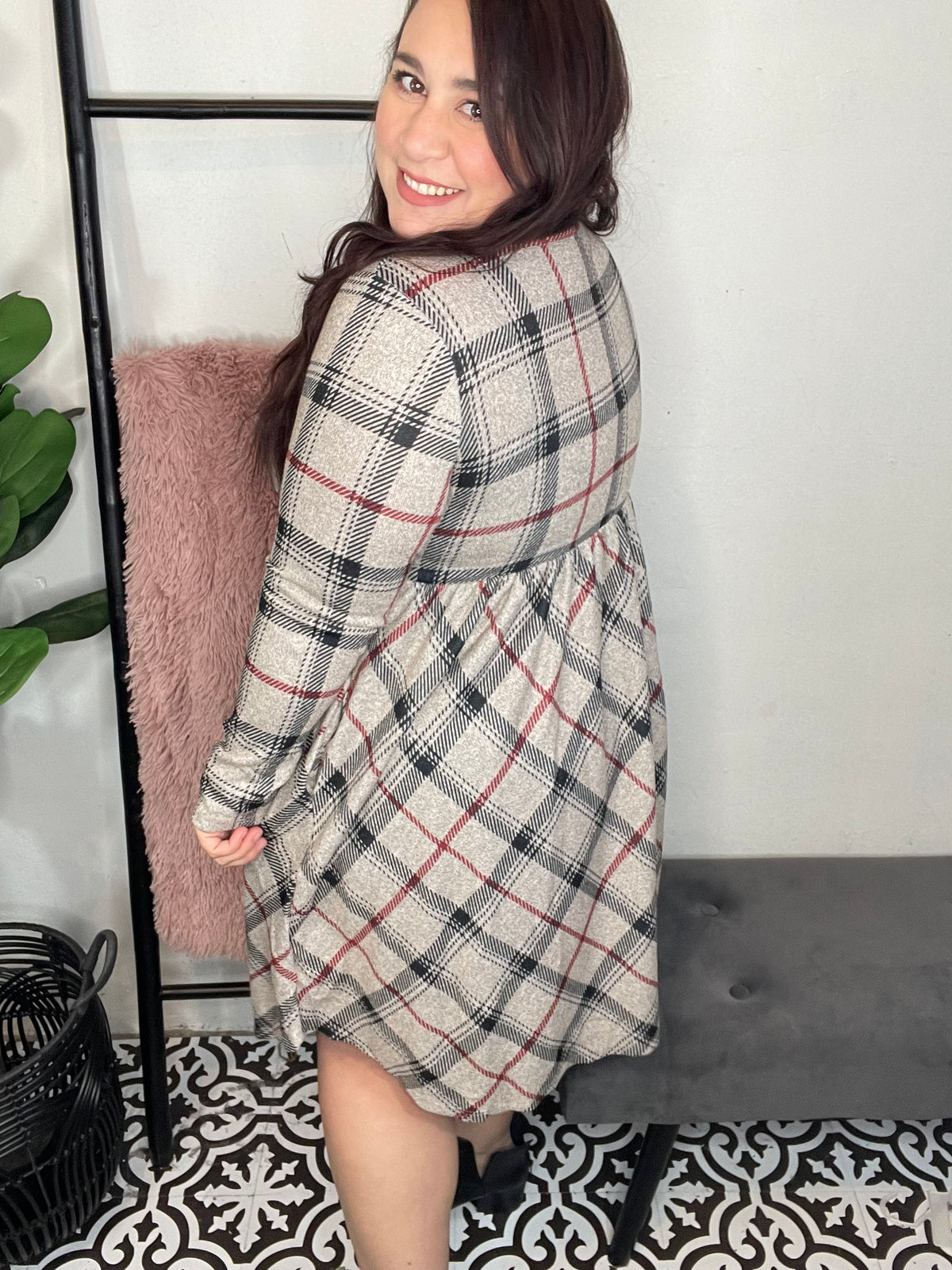 Plaid Simple Dress