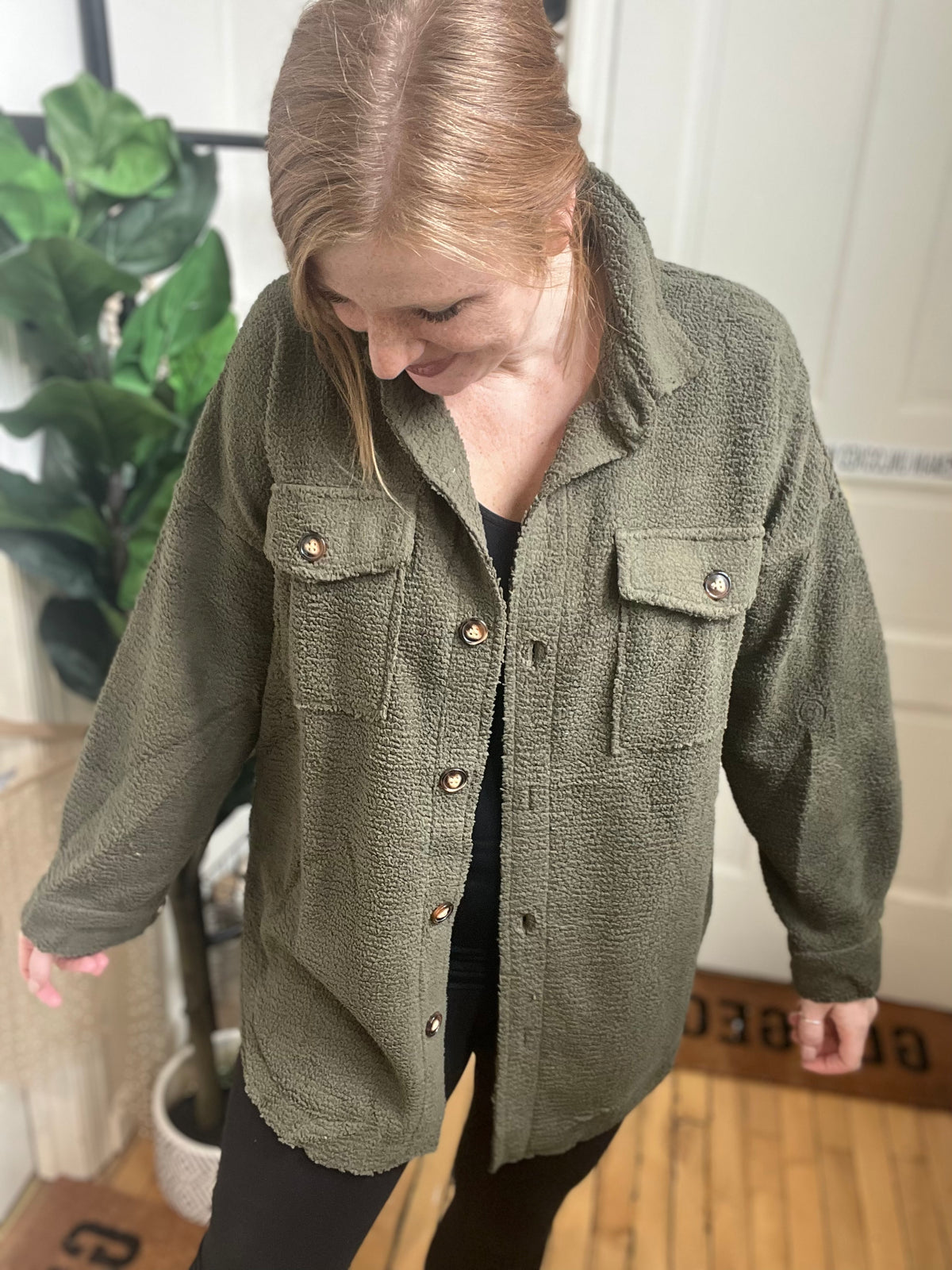 Olive Bonfire Nights Shacket