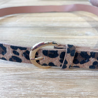 Textured Leopard Print Belt