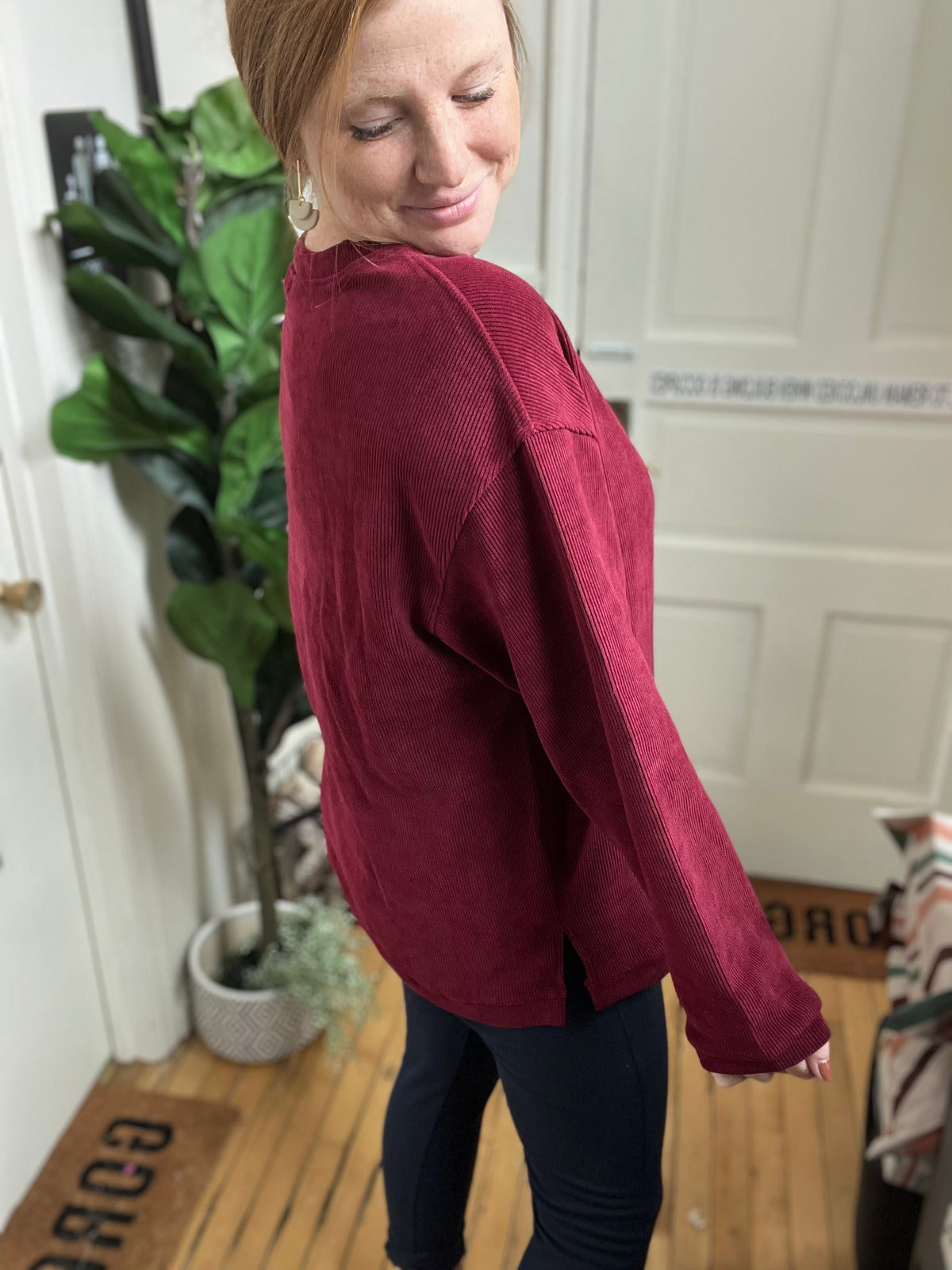 Corded Long Sleeve Pullover