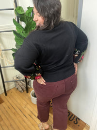 Wine Tummy Control Crop Judy Blue Jeans