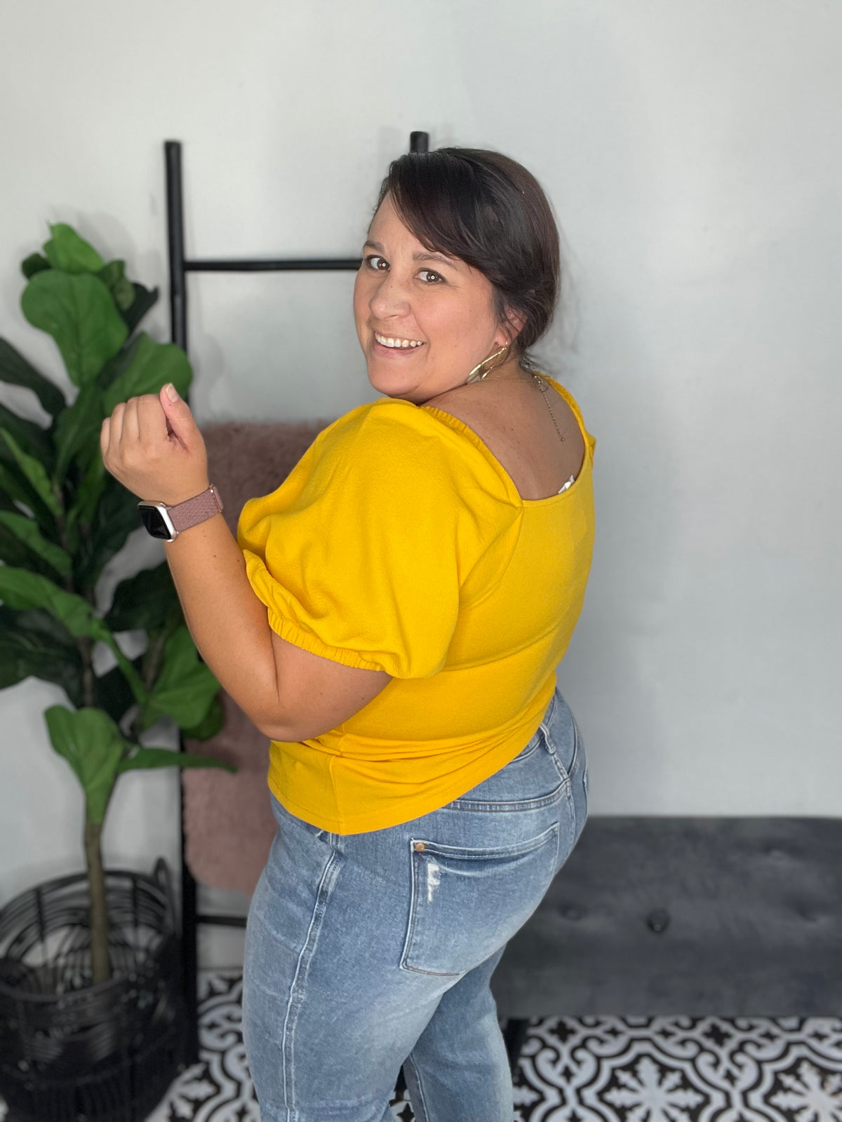 Yellow Puff Sleeve Top