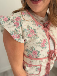 Heirloom Rose Front Tie Vest