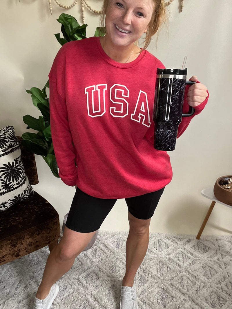USA Puff Print Sweatshirt