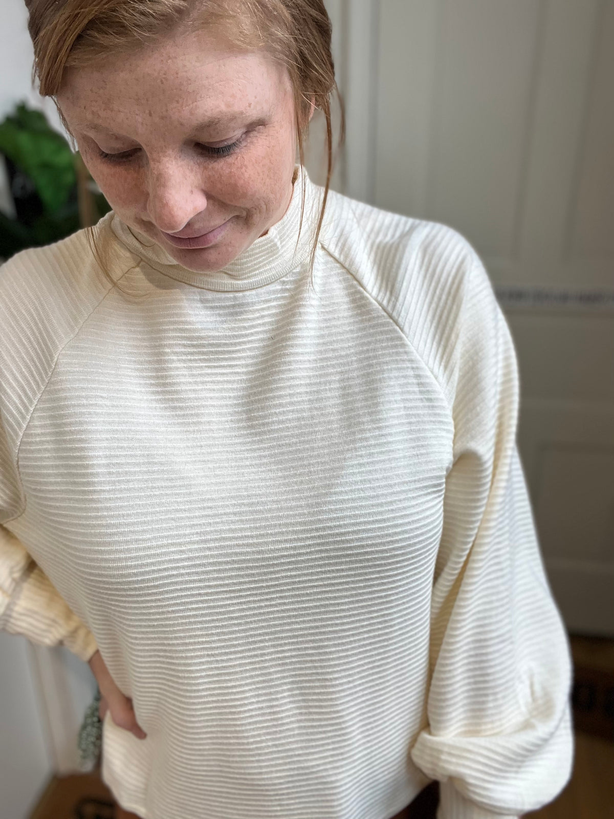 Ribbed Cream Cozy Sweater