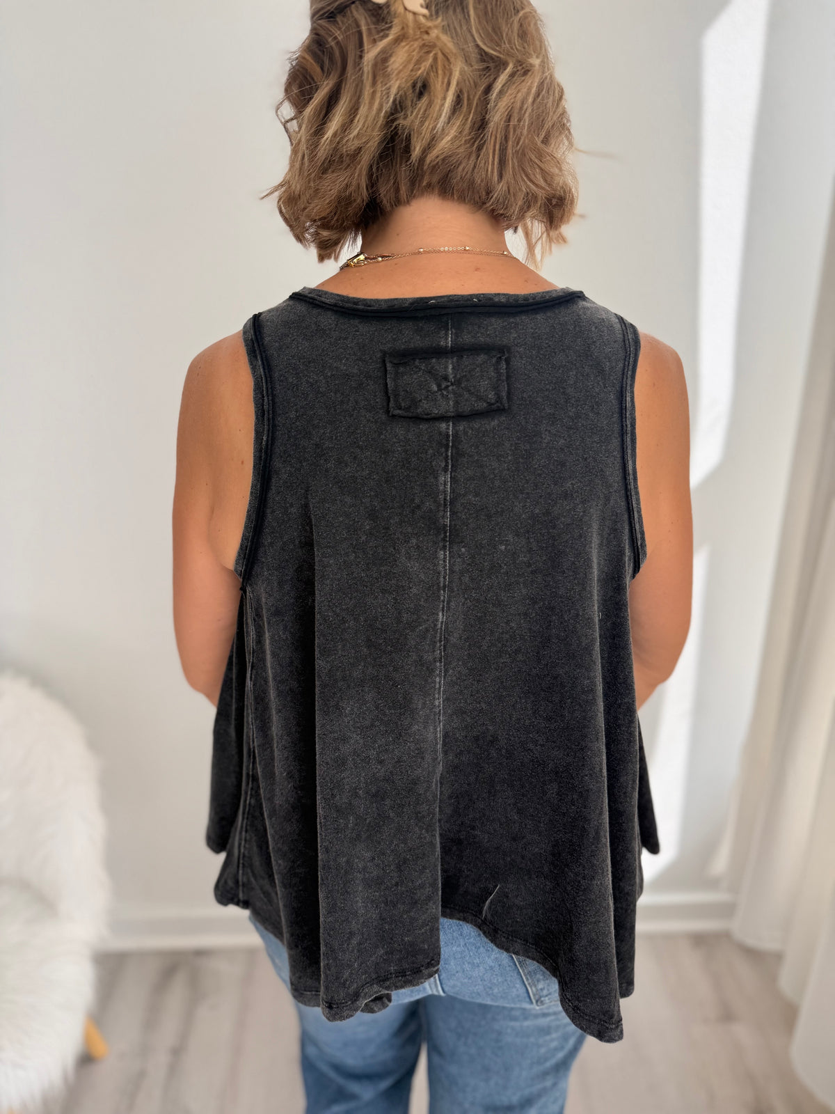 Washed Charcoal Breezy Tank