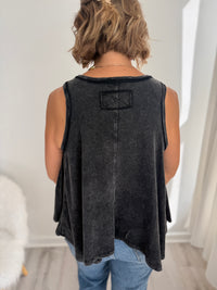 Washed Charcoal Breezy Tank