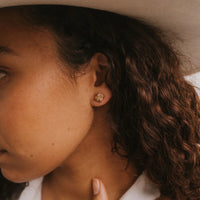 Druzy Prong - Rose Gold - Gold Earrings