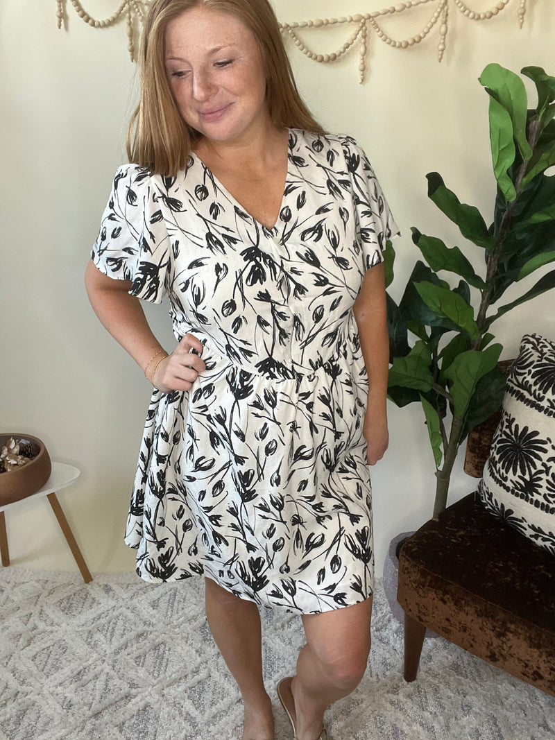 Meadow Noir Floral Dress