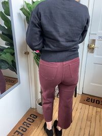 Wine Tummy Control Crop Judy Blue Jeans