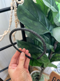 Black Rhinestone Skinny Headband