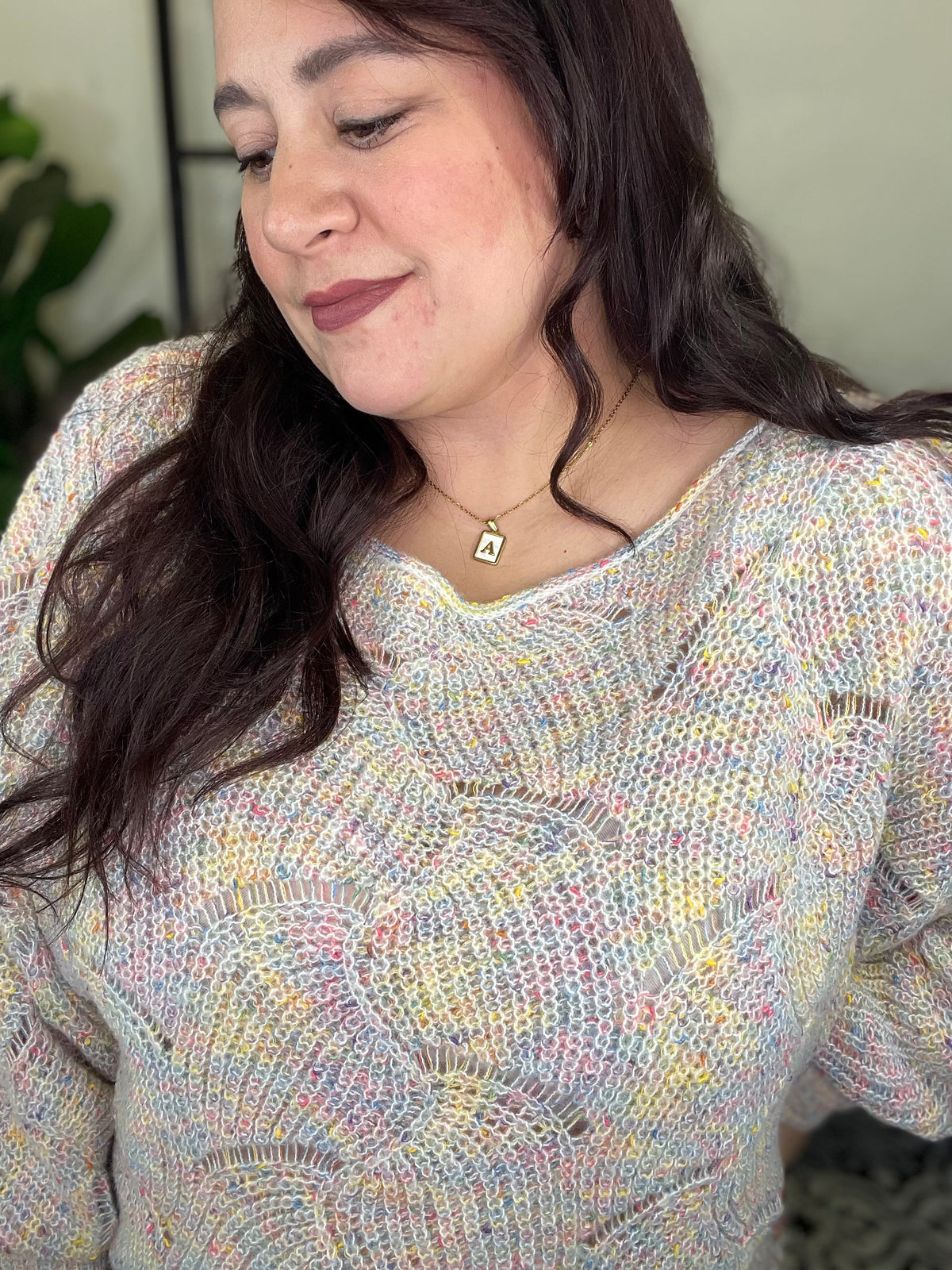 Textured Rainbow Relaxed Sweater