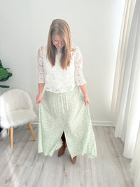 Sage Meadow Slit Maxi Skirt