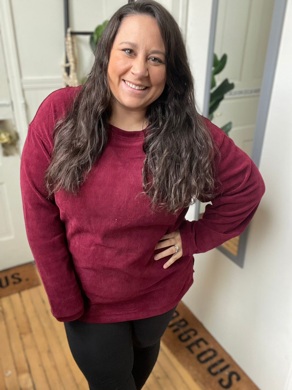 Corded Long Sleeve Pullover