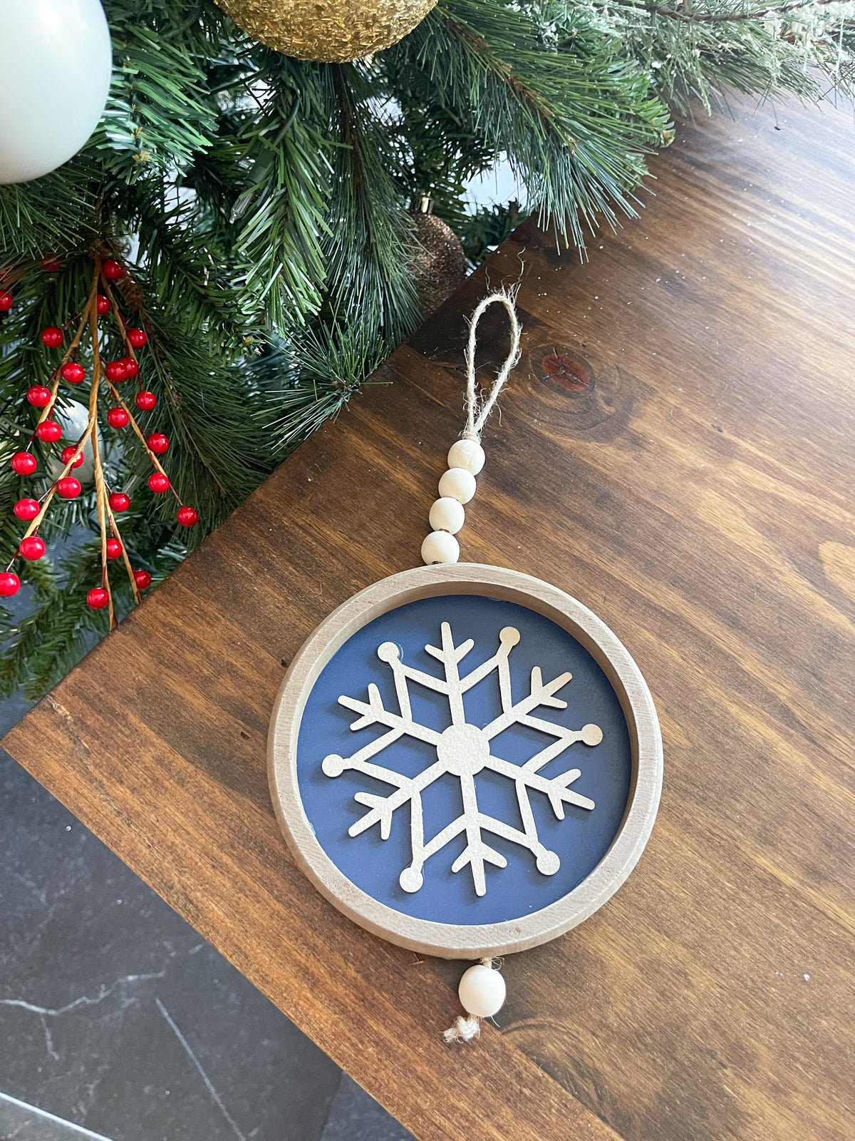 Snowflake Beaded Hanging Decor