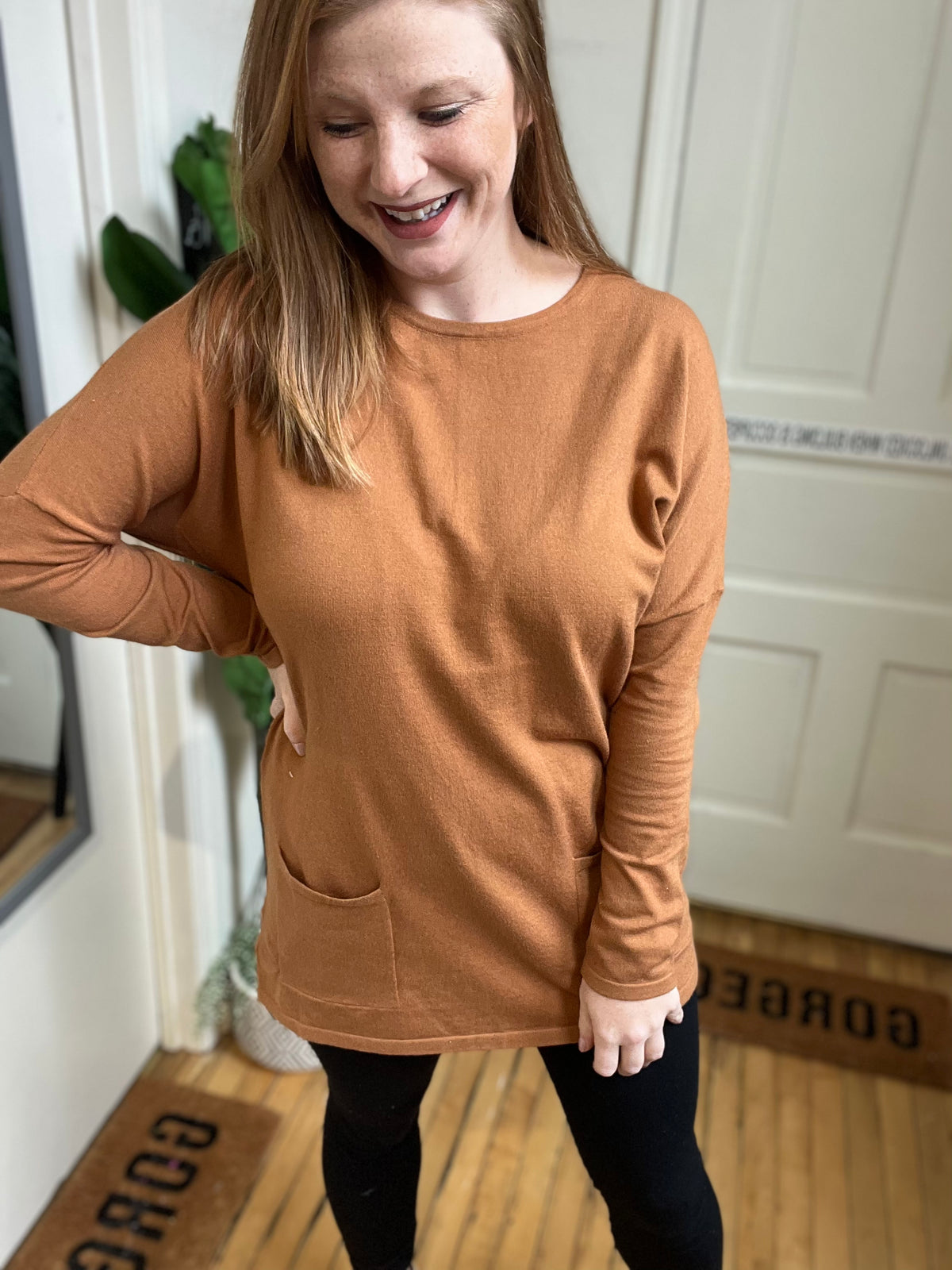Butter Scotch Tunic Pocket Top