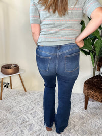 JB Dark Wash Frayed Bottom Jeans