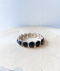 Onyx Jeweled Elastic Bracelet