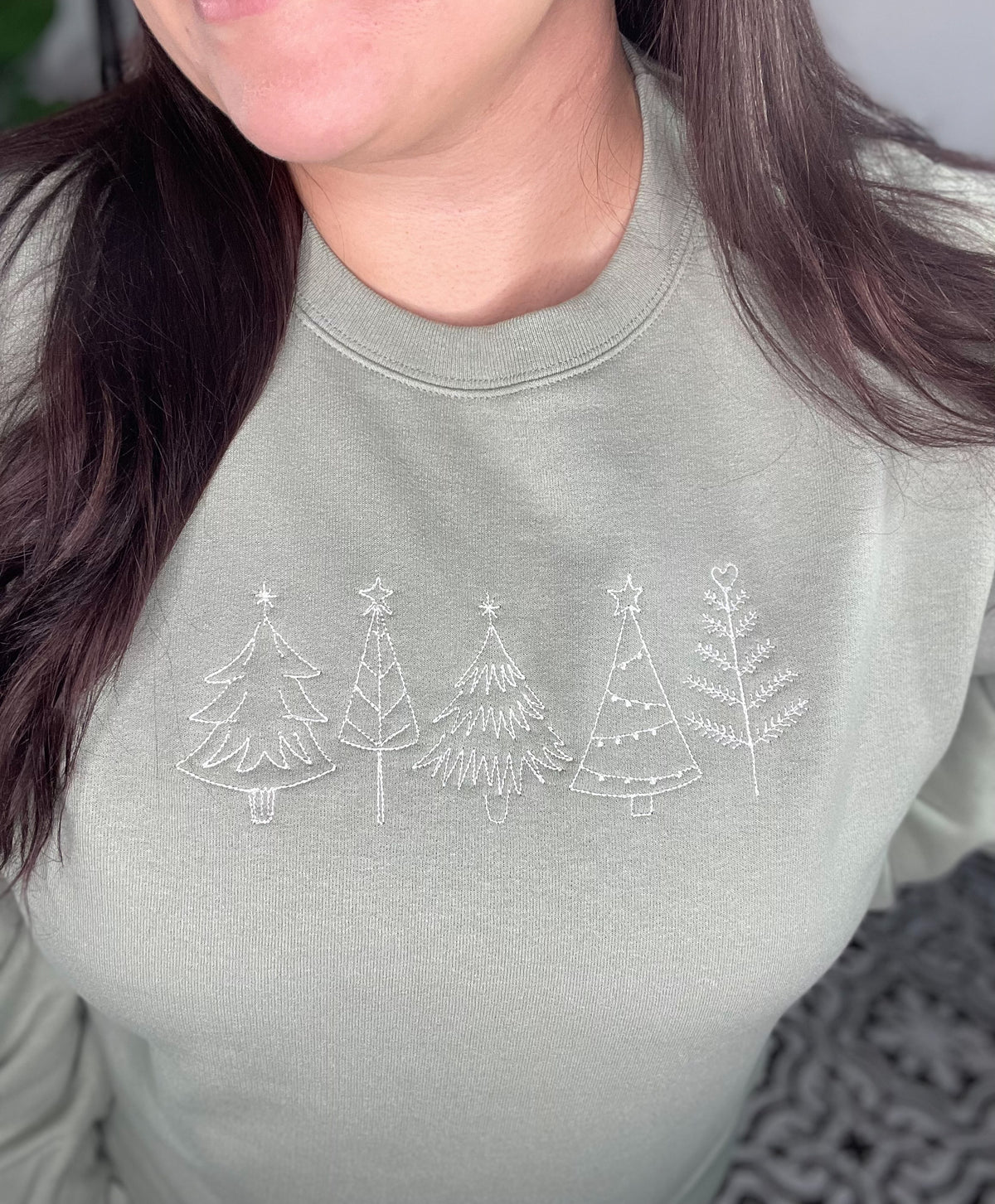 Embroidered Tree Crewneck