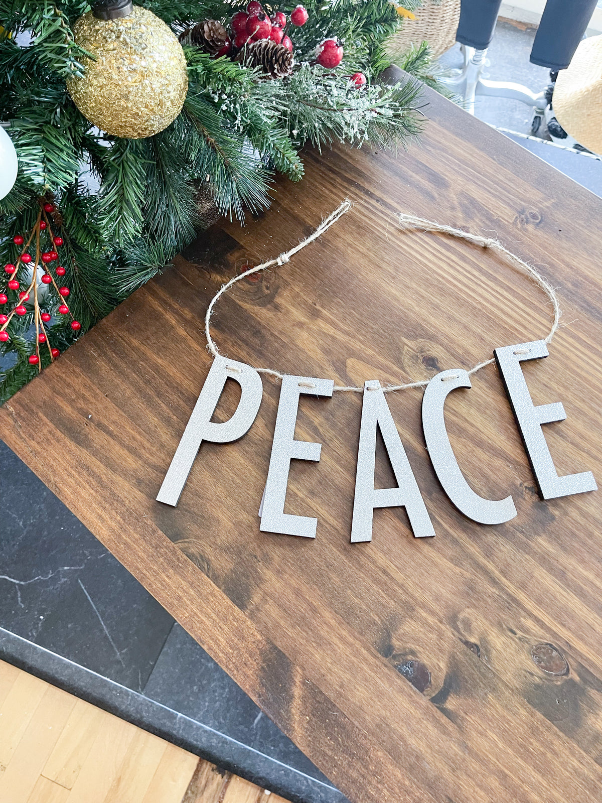 Peace Silver Small Garland