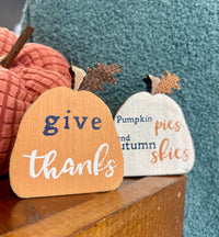 Mini Wooden Pumpkin Decor Accents