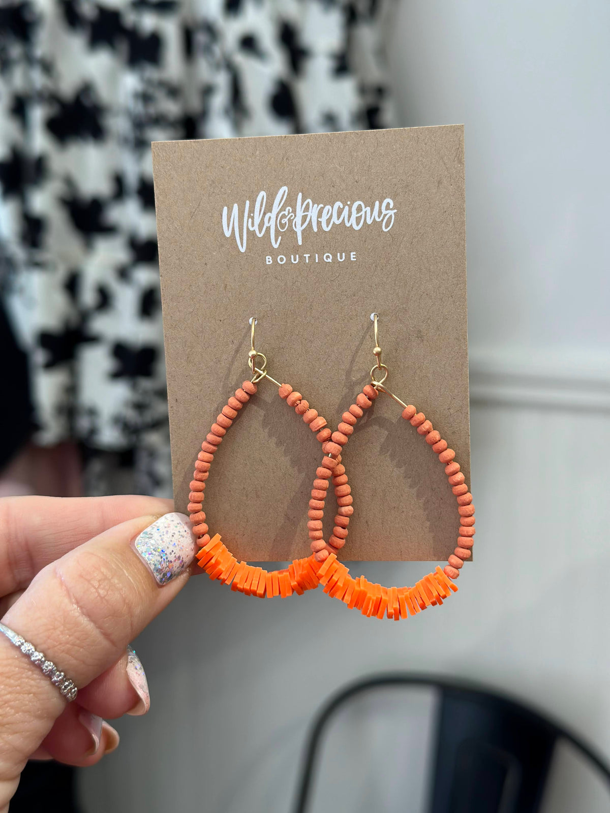 Orange Bead Earrings